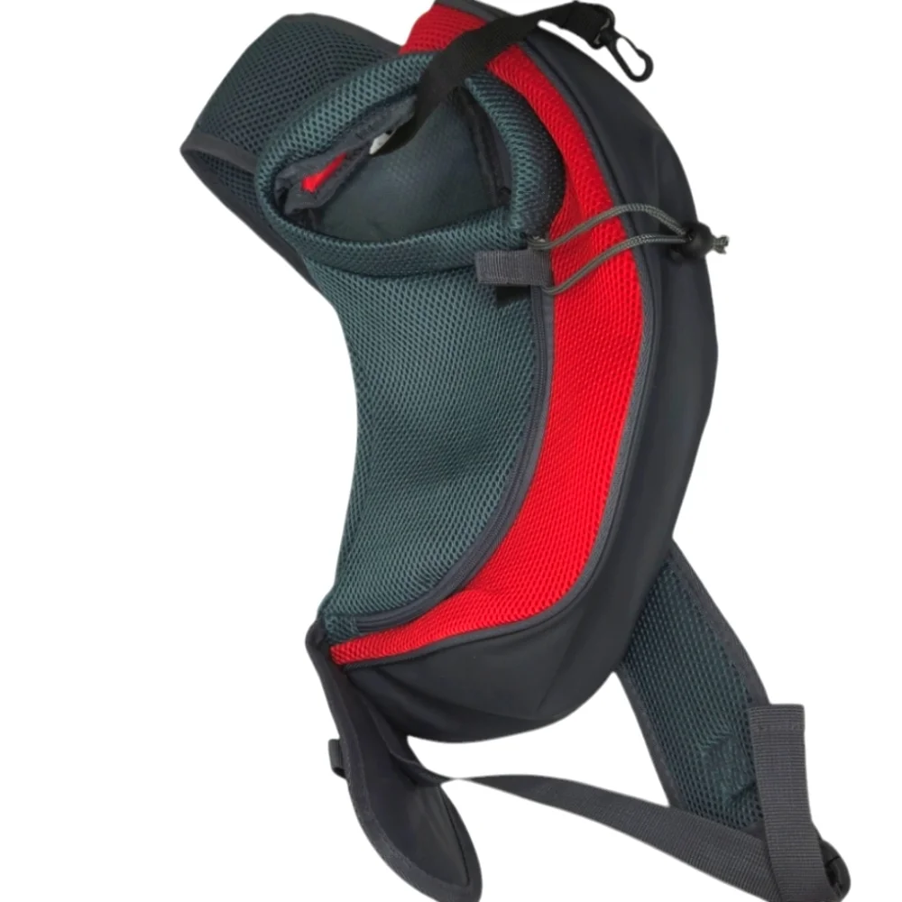 ``P25577 NNT Red and Gray Pet Carrier Shoulder Dog Sling Bag